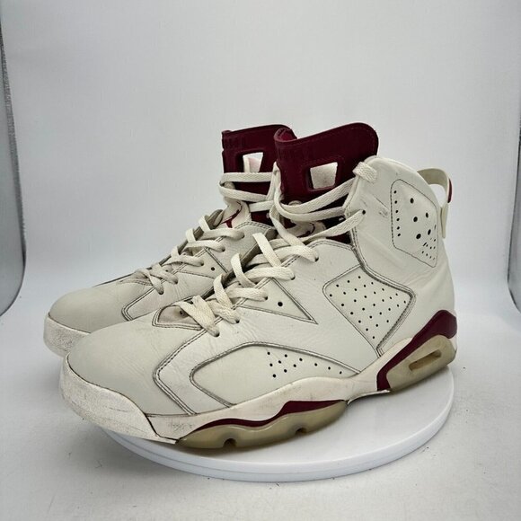 Nike Air Jordan 6 Retro Men Size 13 384664–116 Red Maroon White Basketball Shoes - Picture 1 of 14